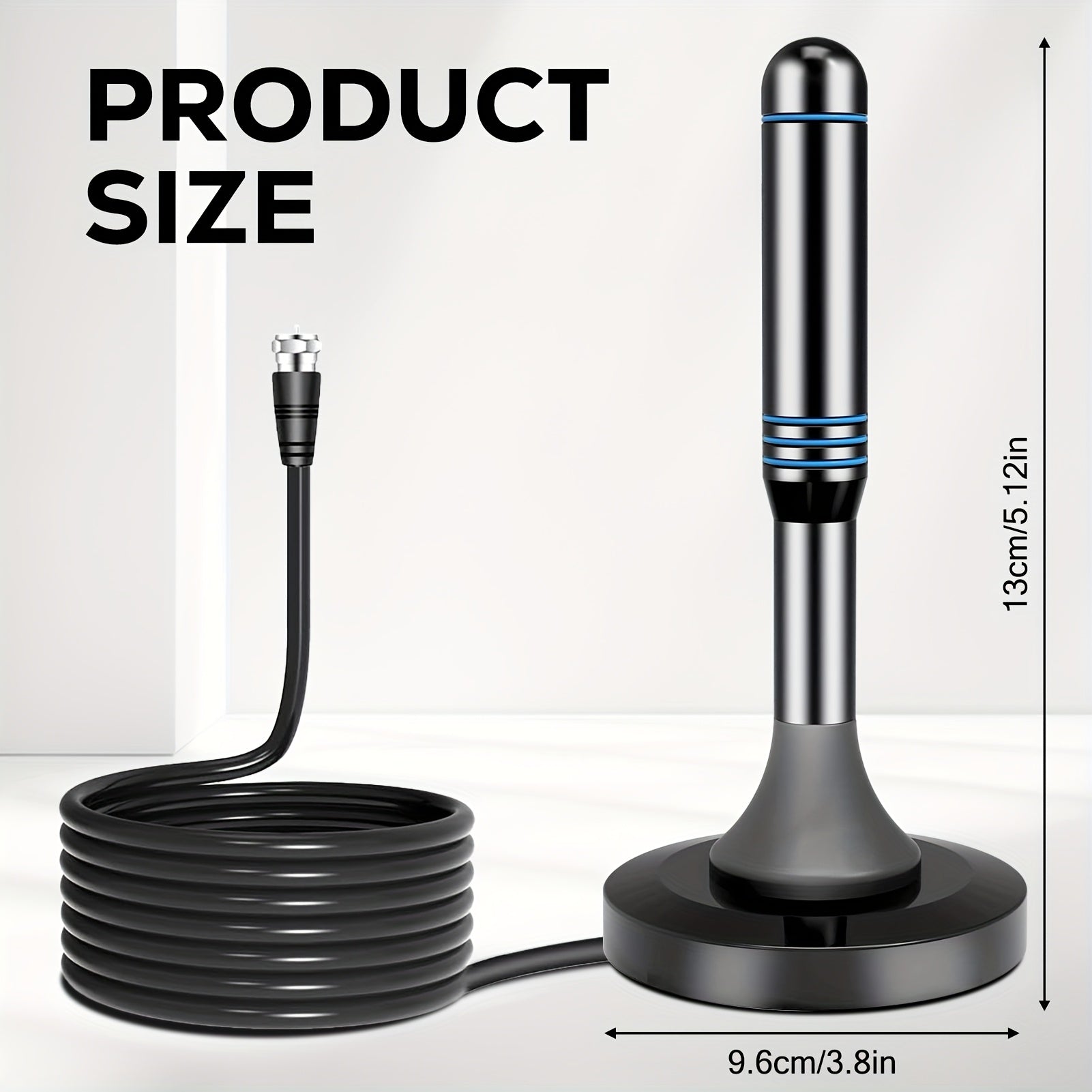 10Ft Coax Digital Tv Antenna | Indoor Hd Tv Antenna For Smart Tv And Old Tv, Supports 4K 1080P With Signal Booster, Long Range For Local Channels
