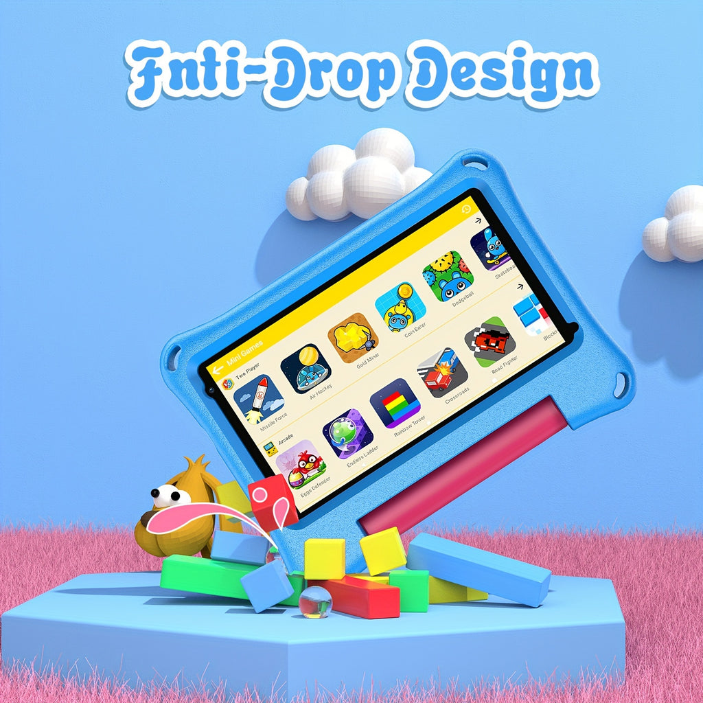[Android 13, Portable] PRITOM Android 13 Kids Tablet Portable 7-Inch with Silicone Case, 4GB (2GB+2GB Expansion) RAM, 32GB ROM, Supports 1TB Expansion, Dual Wifi, Education, Parental Control, Tablet with Silicone Case, Quad-Core Processor, HD IPS Screen,