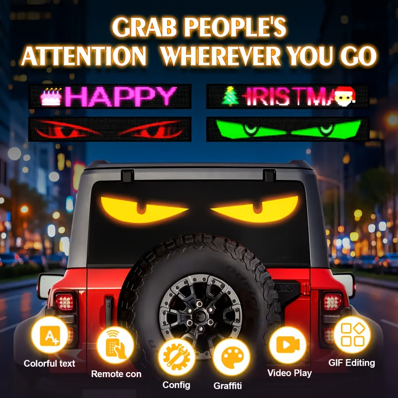 Programmable LED Display Screen & Smart RGB Color Pixel Wall Art Panel - USB- App-Controlled Suitable for Home Theater, Car Dashboard, Game Room, DIY Text/Animations, /Infrared Remote Control for Modern Decoration