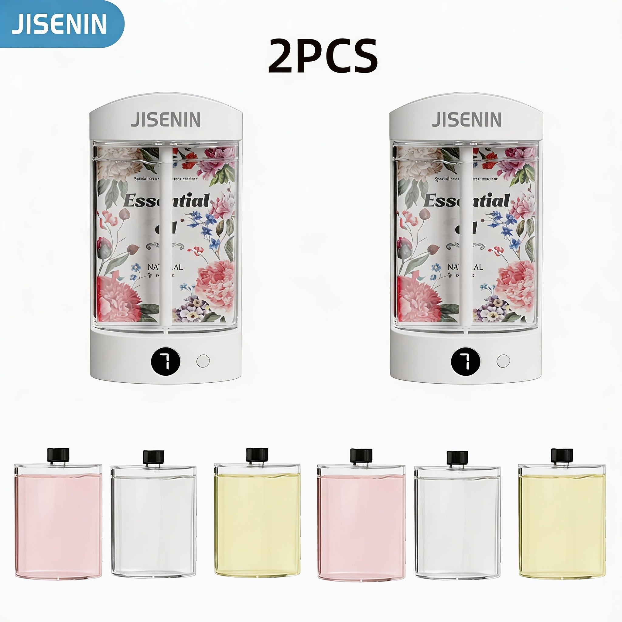 2-in-1 Portable Mini Aromatherapy Machine & Humidifier, 7-level Timing Spray with Silent Operation, LED Digital Display, Long-lasting Battery Life with USB Charging, Automatic Shut-off, Equipped with 1|3|6 Bottles Of Essential Oils In Different