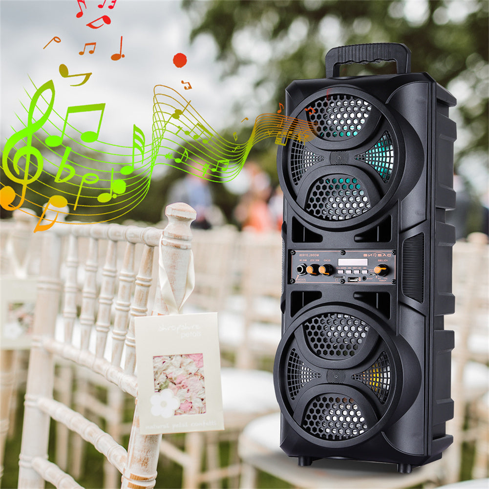 3000w Portable Wireless Bluetooth Speaker Sound System Party Dj karaoke Dual 6.5" Woofer Speaker Led Light With Microphone Rechargeable USB FM AUX TF TWS With a Pull Rod and Wheels Outdoor Speaker