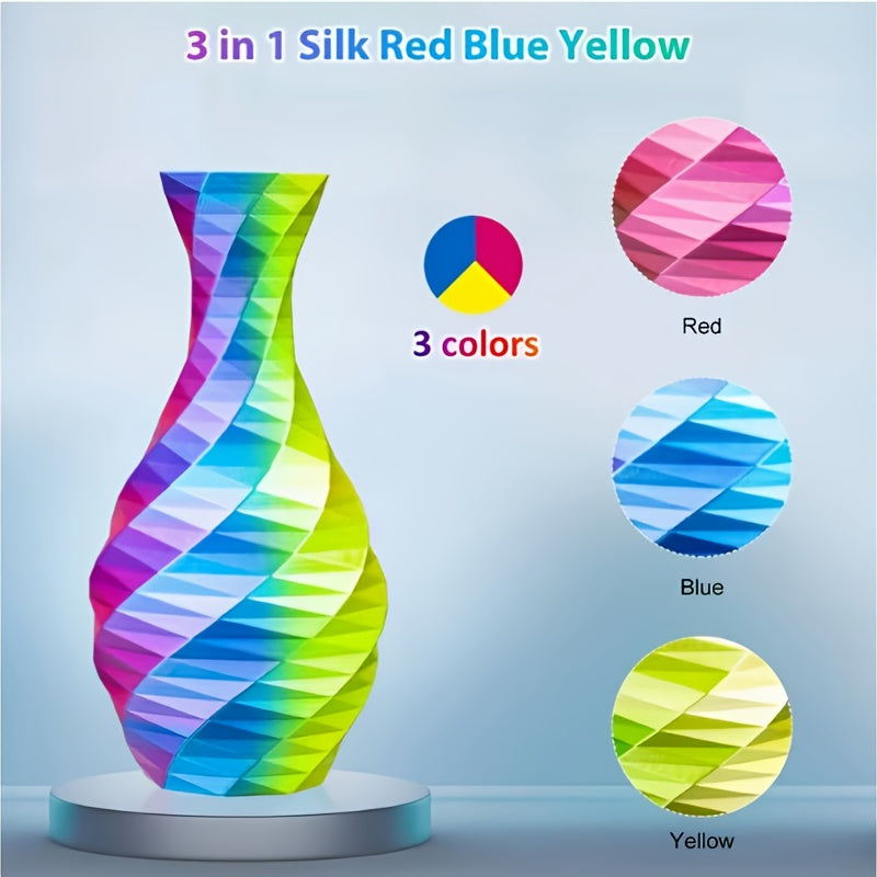 3D Printer Filament Compatible for Most FDM Printers - Tri-Color PLA 1.75mm Spool, 250g/0.55lb High-Quality Durable Material Suitable for DIY Projects, Professional Use & Creations, Suitable for DIY Projects and Professional 3D Printing