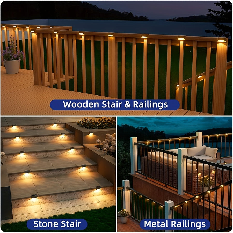 Solar Outdoor Lights - 30/20pcs Solar Deck Lights, Solar Power Step Lights, IP44 LED Lights Warm White, for Home Garden Decoration, Solar Decorative Stair Lights for Outdoor Landscape Lighting, Fences, Patio, Courtyards, Terraces, Paths.