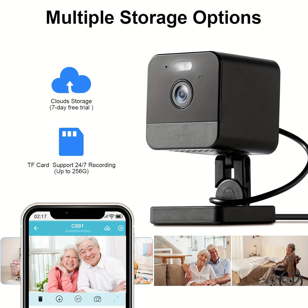 Set of 4 Indoor Cameras Featuring Motion Detection, Dual-Band Wifi, Baby Monitoring Capabilities, Night Vision, Two-Way Audio, And Siren. It Supports Cloud Storage And Up to 256GB SD Cards
