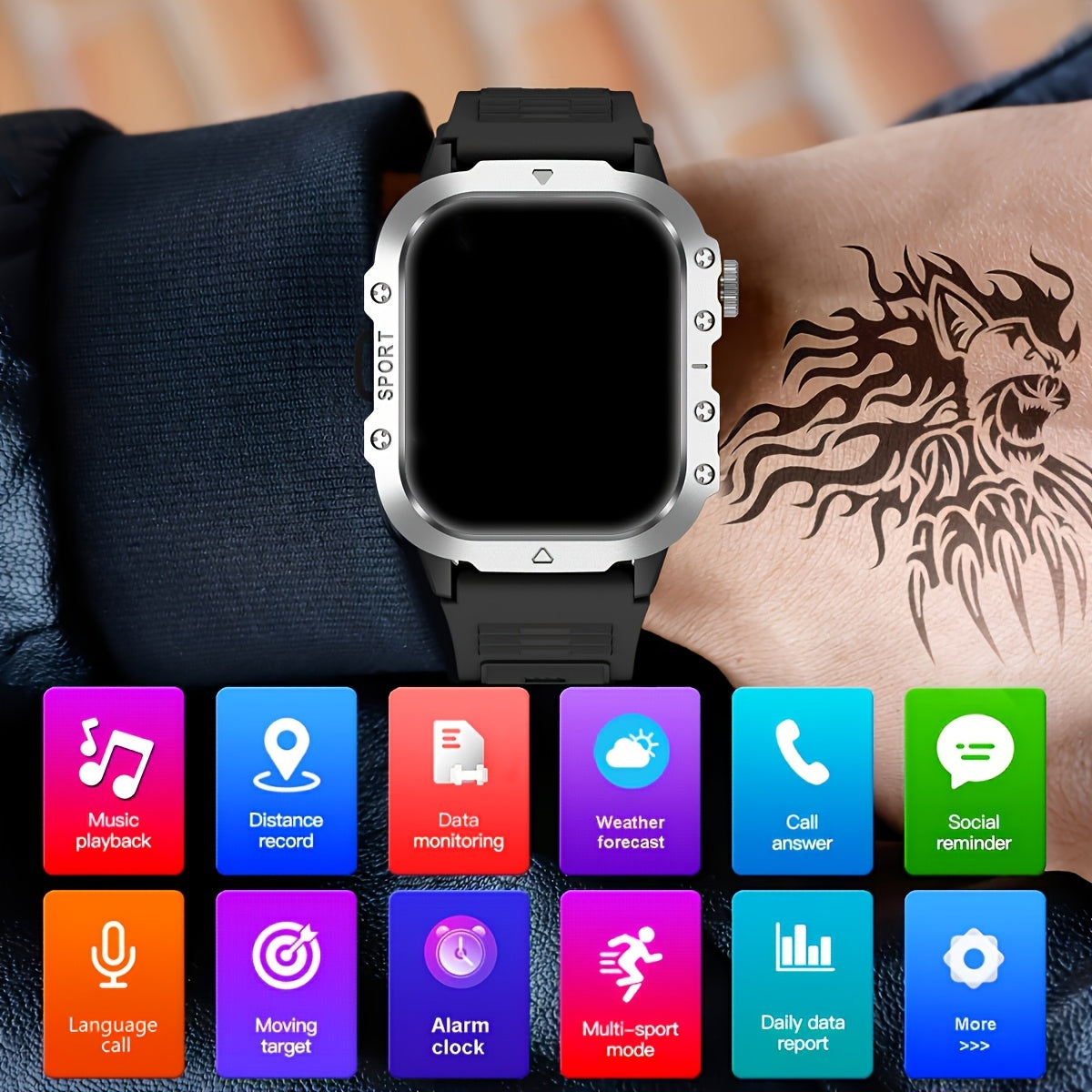 New Smart Watch, 100 Sports Modes, Fitness Tracker, Step Counter, Compatible with Android And iPhone, Outdoor Activity Watch, Multifunctional Watch, Birthday Gift, Valentine's Day Gift, Holiday Gift