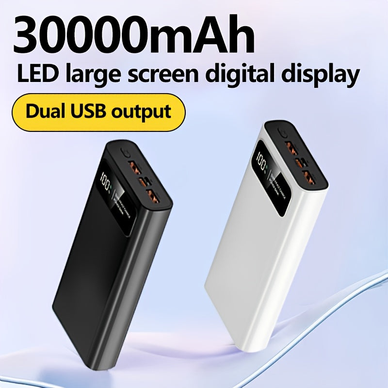 30000mAh Large-capacity Mobile Phone Power Bank, Bidirectional Fast Charging, Outdoor Emergency Power Backup Battery Pack, Portable Power Supply, Ultra-fast Charging, Supports Simultaneous Charging Of Multiple Devices, Holiday Gift, Christmas Gift