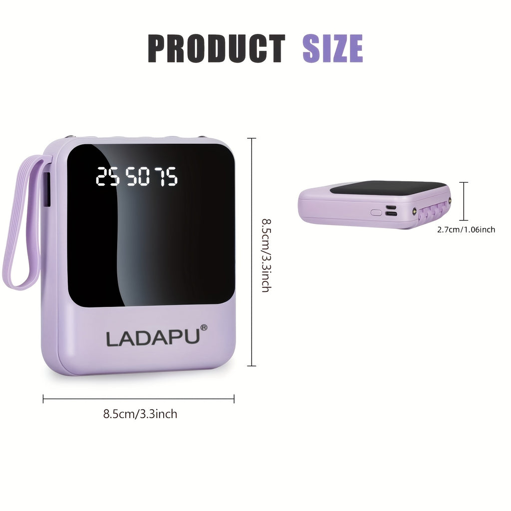 10000mAh This Mini Portable Power Bank Features A With A Built-in 4-in-1 Multifunction Cable. Supporting 5W Slow Charging/15W Fast Charging/22.5W Super Fast Charging, Perfect For Travel Business Keeping Your Devices Powered Anytime