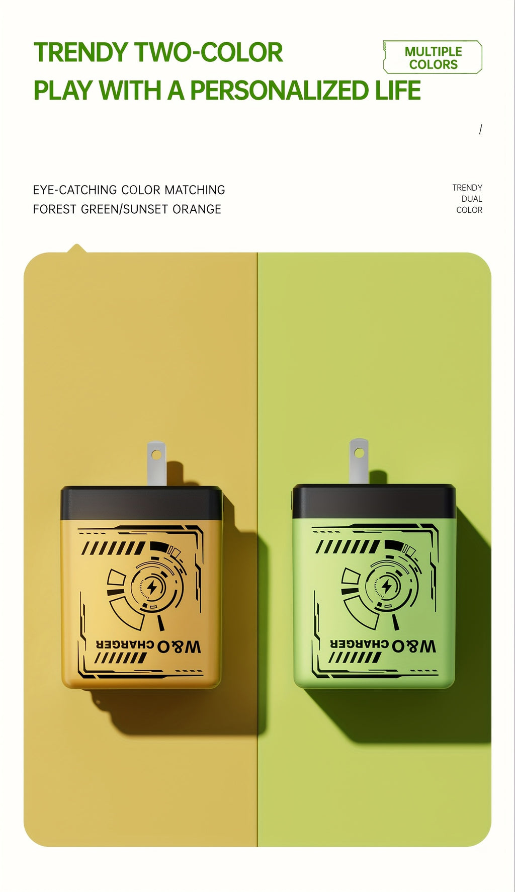 [Christmas Gift] Portable 66W/120W Gan Fast Charger With Retractable Cable And Foldable Plug, With Portable Retractable Charging Plug, Travel Adapter For Iphone 17/16/Pro/Pro Max/15/14, For Galaxy/Ultra Series - Green/Yellow/Black - Christmas Gift