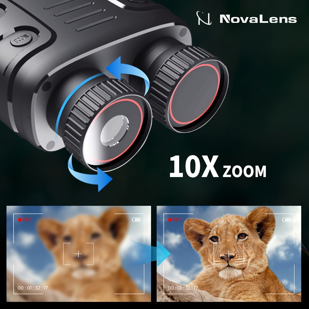 2026 HD2.5K Binocular Infrared Telescope Goggles 10X Zoom CMOS HD Night Vision Goggles Device Full-Black Visibility - Capture Stunning Photos & Videos Night Vision Scope Digital Zoom Ideal for Hunting, Boating & Outdoor Adventures Battery Powered HD