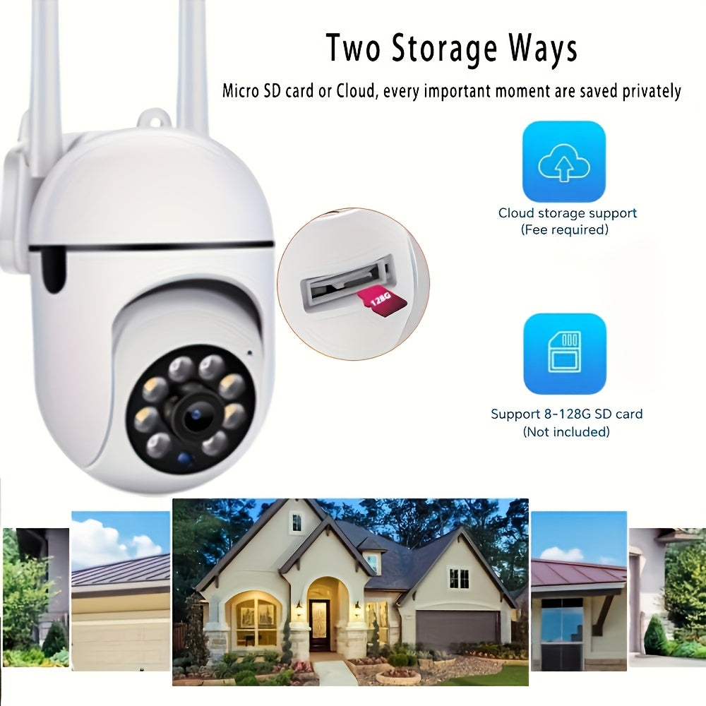 1pc 1080P Full HD Wireless Panoramic Camera with 360 Degree Rotation, Wireless WIFI Security Camera with Two-Way Audio, Motion Detection, Compatible with Smartphones, USB Powered, for Home Security, Supports SD Card And Cloud Storage