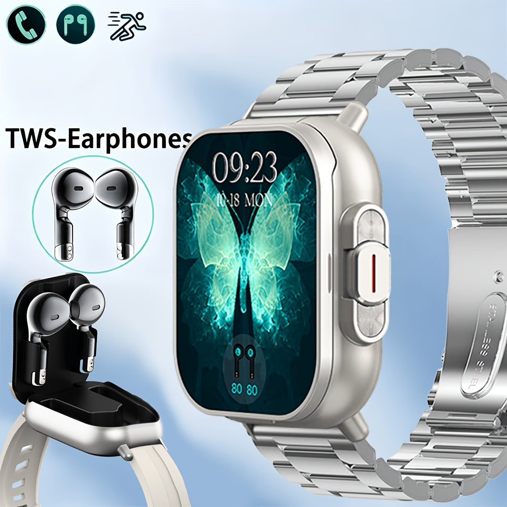 2-In-1 Smartwatch And Wireless Earbuds for Men, Featuring Music Control And Various Sports Modes with Activity Data Insights