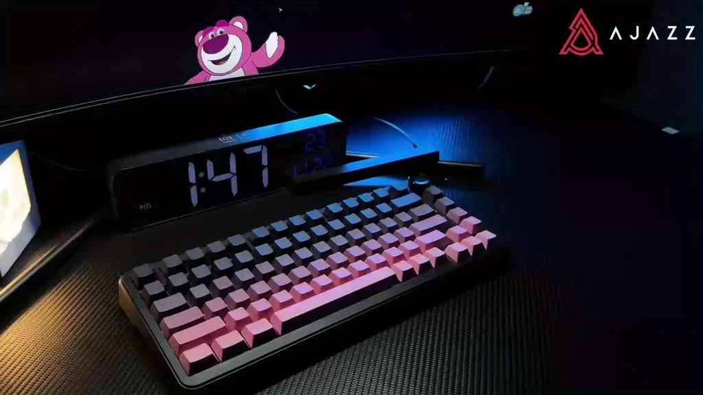 AJAZZ AK820/AK820MAX PLUS 75% (Wired/2.4wireless) RGB Gasket Mechanical Keyboard With Volume Knob, South Facing LED, Poron Foam, PBT Keycaps, Programmable Hot-Swap Keyboard