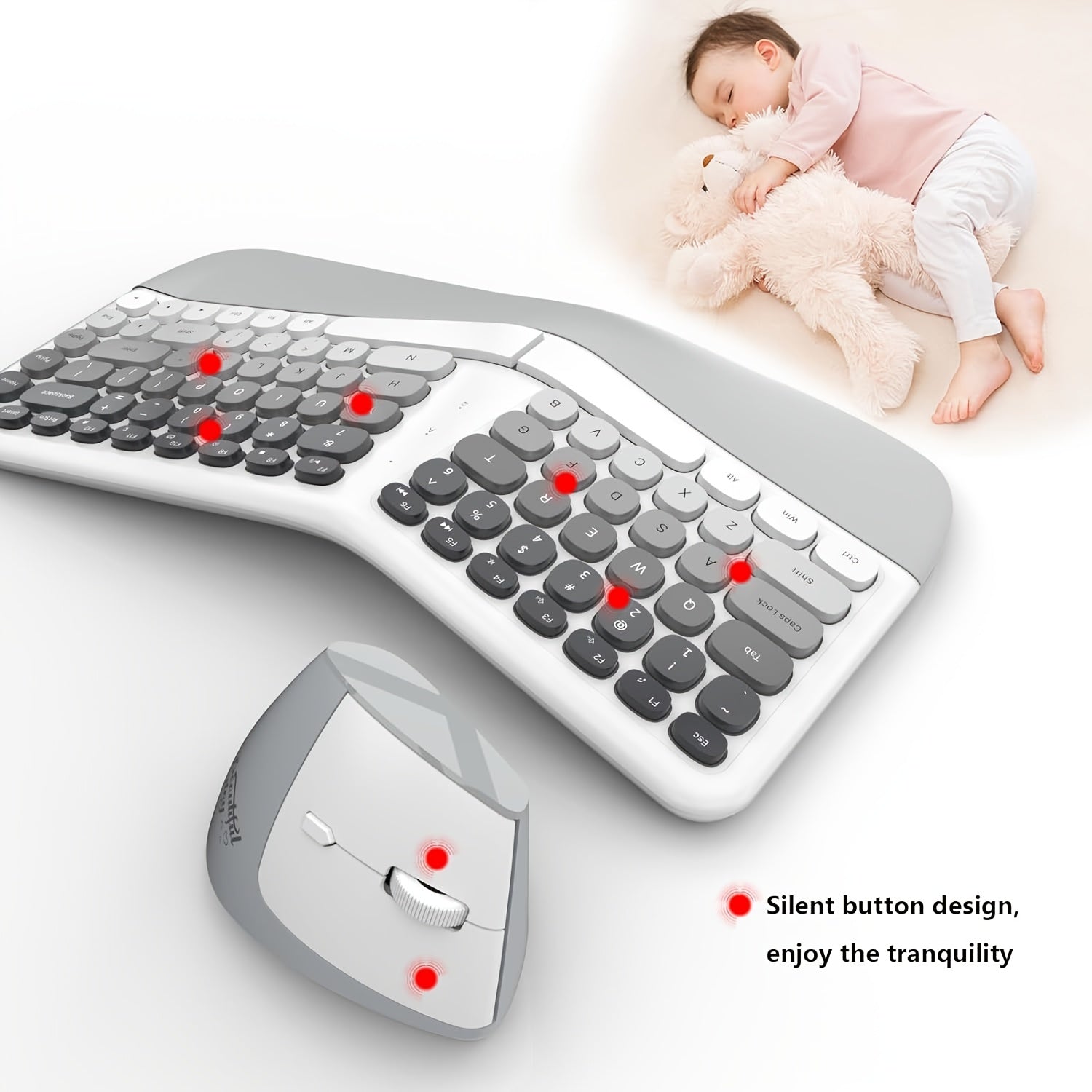 The New Keyboard And Mouse Set from KLZO Boasts an Ergonomic Design, Offers Support for The Wrists, Promotes Hand Health, Helps Prevent Tenosynovitis, Features Wireless Wireless Connectivity