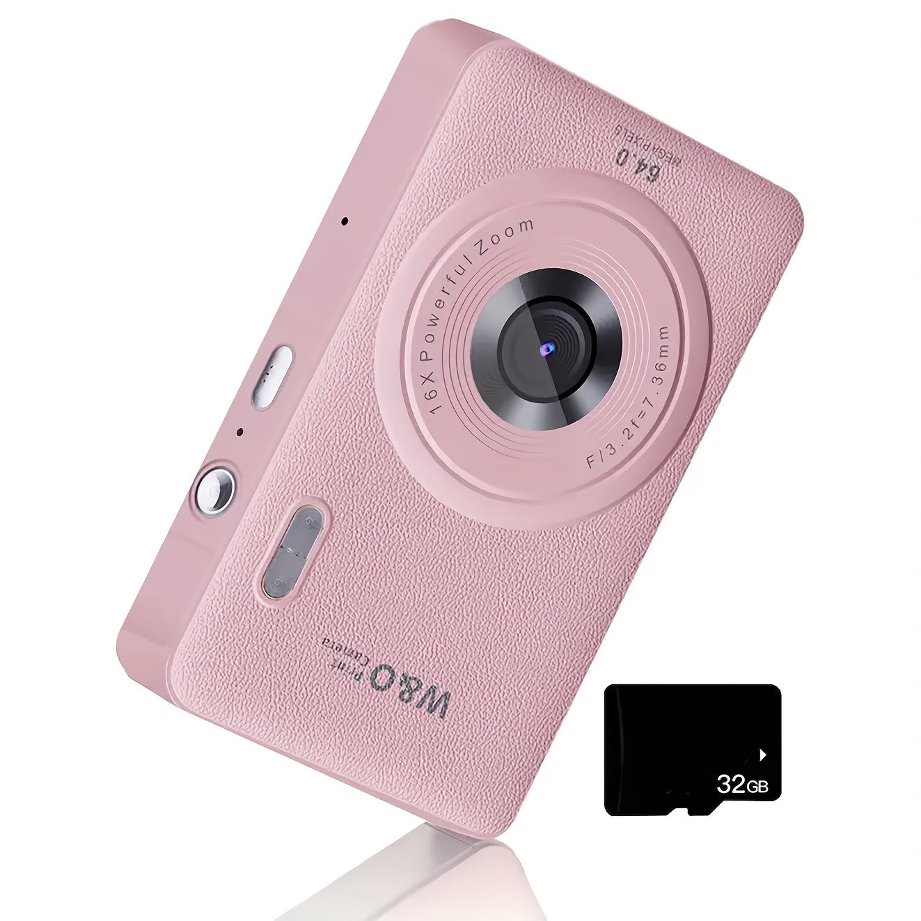 1080P HD Digital Camera 16x 64MP Digital Zoom Camera for Video Blogging 2.4-inch LCD Rechargeable Camera Photography Professional Camera with 32G Memory Card Support for Taking Pictures, Recording Videos and Webcam for Thanksgiving Christmas and New