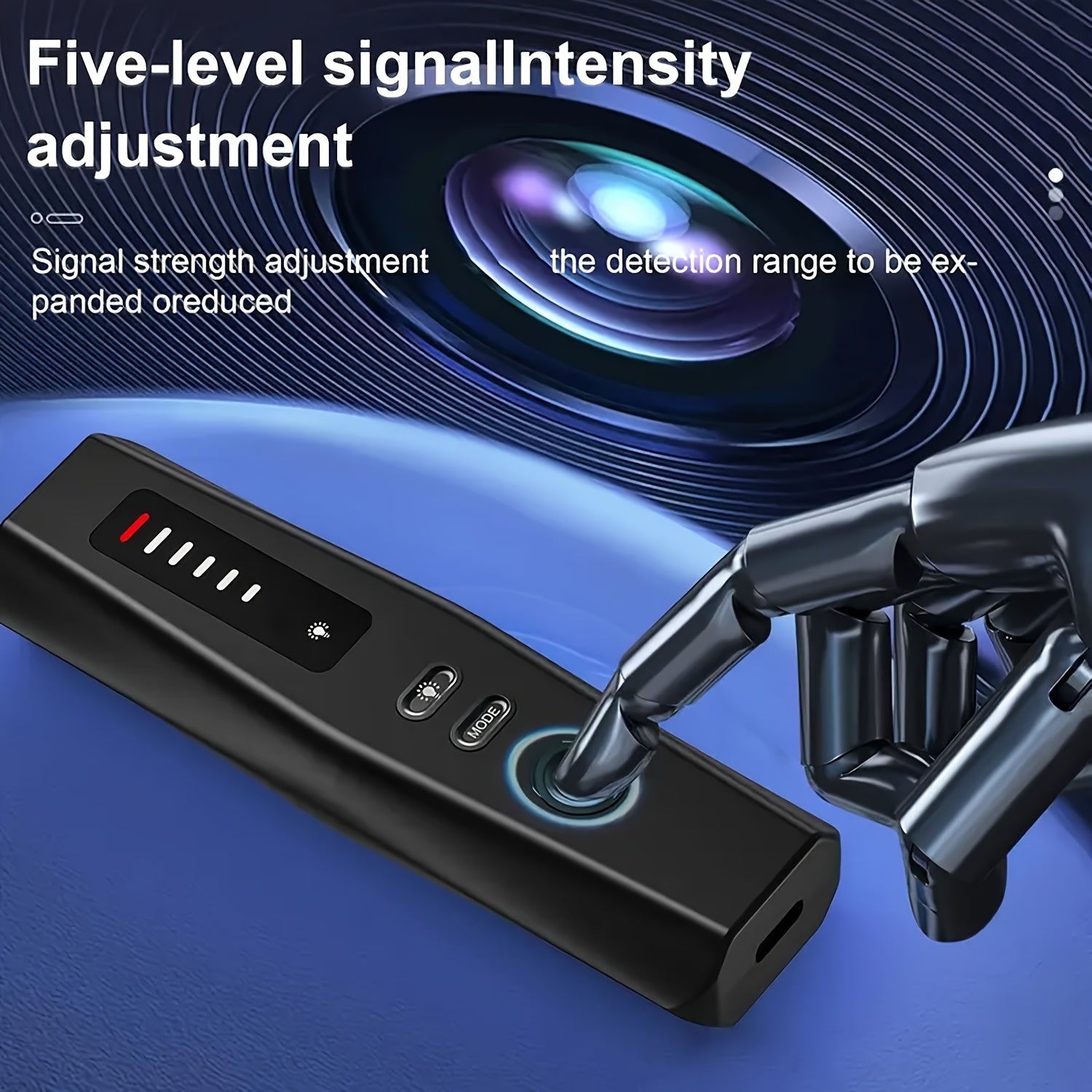 Hidden Camera Detectors, Anti Spy RF Signal Scanner, Bug Detectors, Portable Camera Detectors, GPS Tracker, Listening Devices Finder, Wireless Rechargeable Multi-functional Security Detector for Travel, Hotel, Car, Bathroom, Indoor Home, Office