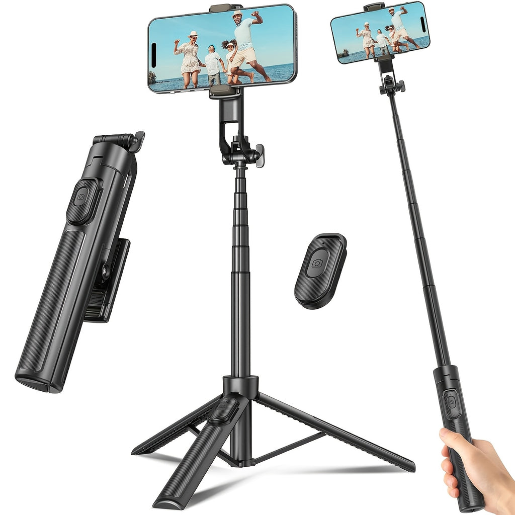 [Wireless Remote Control] 40 Inch Smartphone Selfie Stick Tripod, Expandable Selfie Stick Integrated Smartphone Tripod with Wireless Remote Control, 360 Degree Rotation, Suitable for iPhone 16/15/14/13/12/11 Pro/XS/XR/X/8/7 Plus Smartphone Android Phone