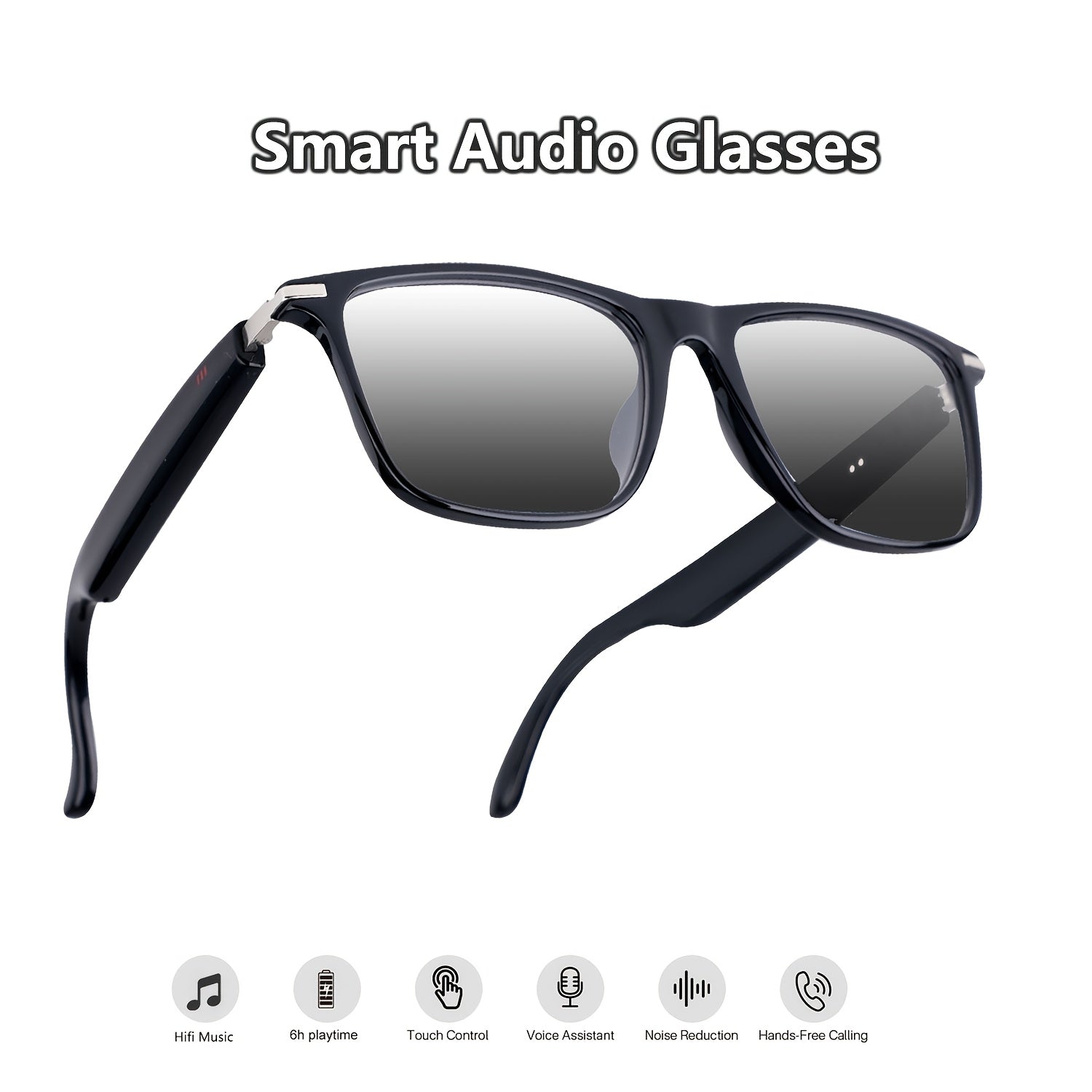 New Smart Glasses with Auto-tinting Lenses That Automatically Transform into Fashion Glasses in Sunlight. Built-in Microphone and Speaker for HD Voice Calls and HiFi Music Quality. Smart Audio Glasses, Ideal for Sports, Driving, Fishing, and Daily
