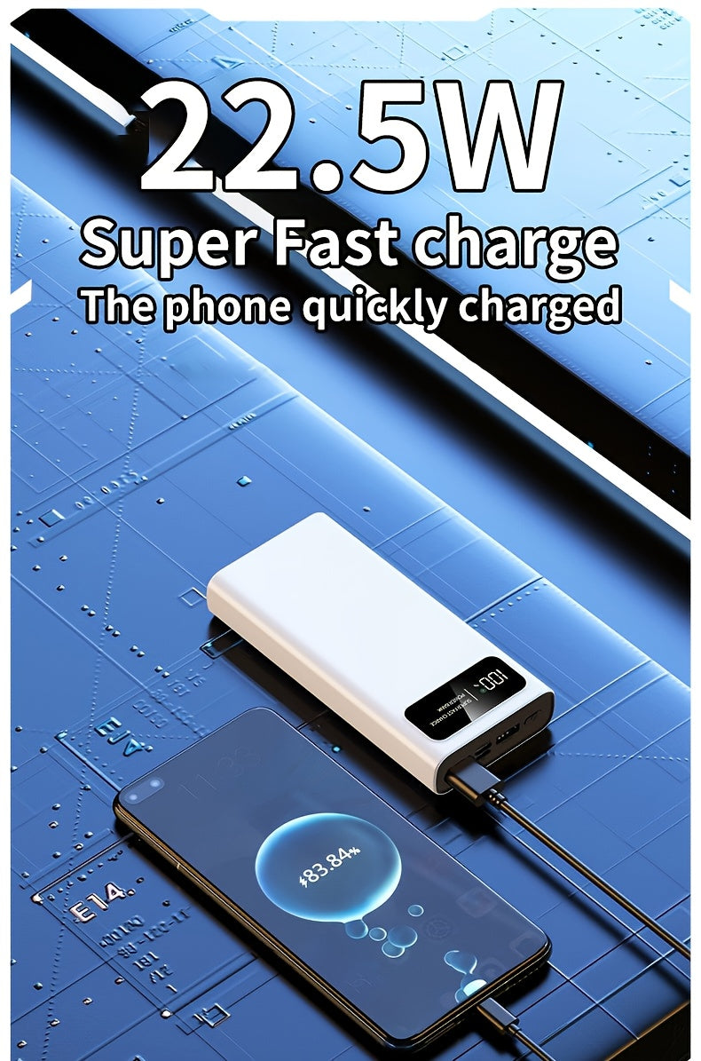 30000mAh Large-capacity Mobile Phone Power Bank, Bidirectional Fast Charging, Outdoor Emergency Power Backup Battery Pack, Portable Power Supply, Ultra-fast Charging, Supports Simultaneous Charging Of Multiple Devices, Holiday Gift, Christmas Gift