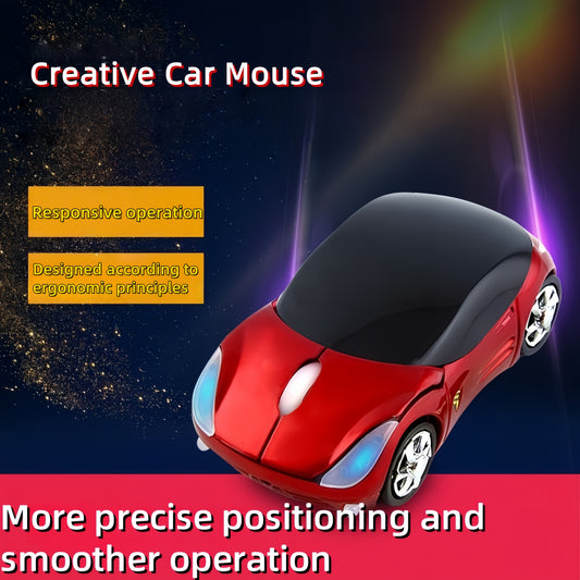 Silvery/Black/Red Creative Car-Shaped Mouse - Business, Home, Gaming, Notebook, Desktop Computer Universal - Holiday Gift, Couple's Gift