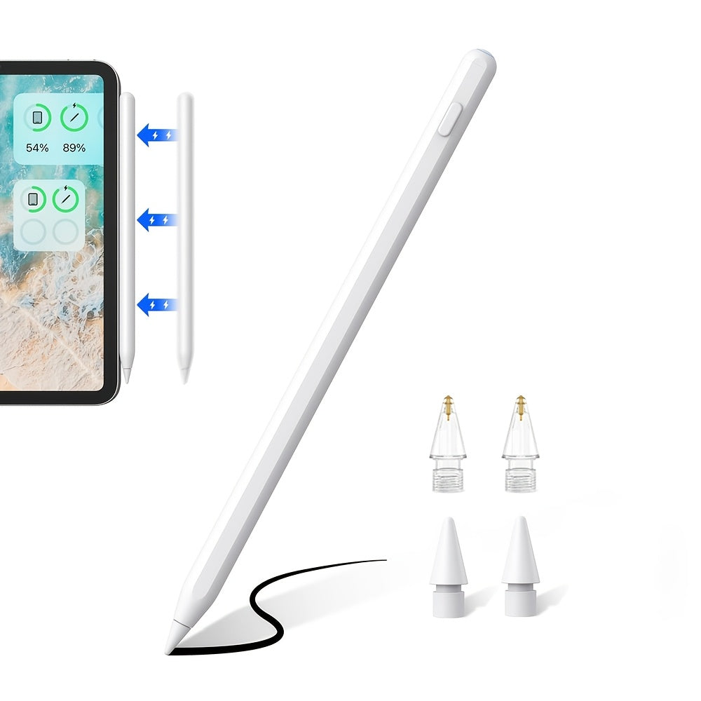iPad Pencil 2nd Generation Stylus Pen Compatible for iPad Air 5/4/3, Mini 7/6/5, Pro 11"/12. 9"/13" Tablets with Magnetic Charging & USB, Stylus Pen with Palm Rejection, Compatible for iPad A16/10/9/8/7/6