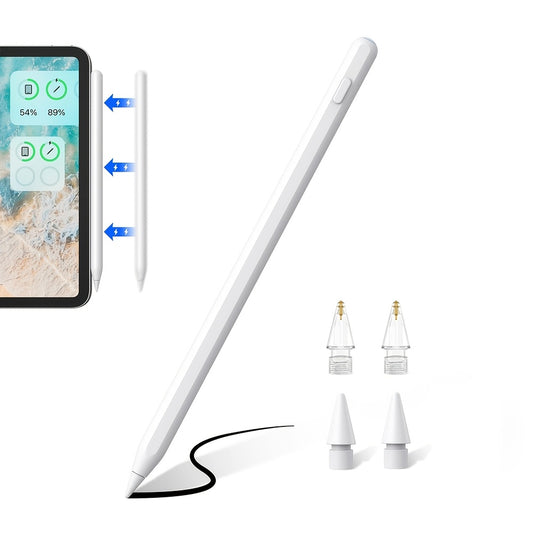 iPad Pencil 2nd Generation Stylus Pen Compatible for iPad Air 5/4/3, Mini 7/6/5, Pro 11"/12. 9"/13" Tablets with Magnetic Charging & USB, Stylus Pen with Palm Rejection, Compatible for iPad A16/10/9/8/7/6