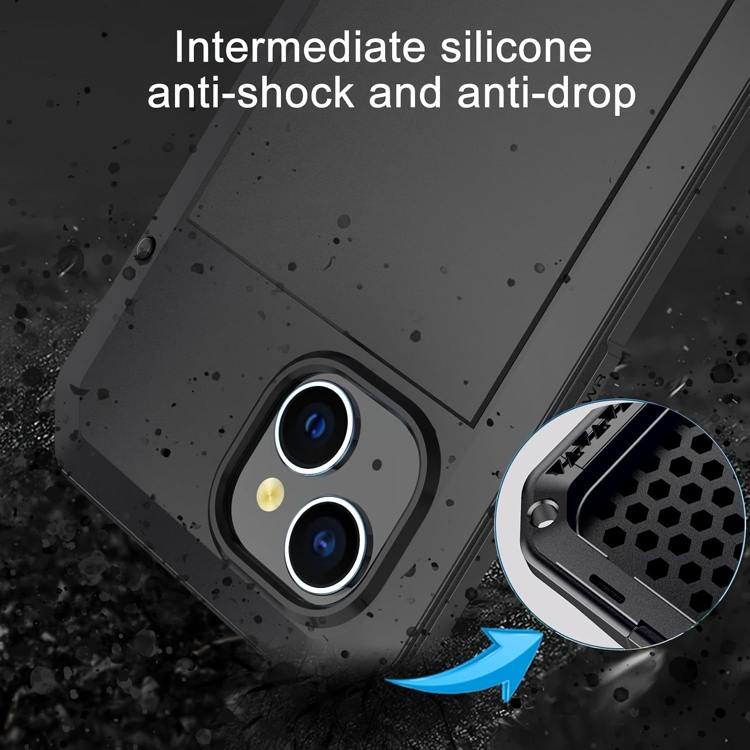 [Perfect Gift] Phone Case - for Iphone 11/12/13/14/15/16/17 Air/Plus/Pro/Pro Max Case - Anti-Drop, Dustproof And Full-Body Protection - Heavy Duty Metal And Silicone Shockproof Phone Case - High-End Fashion, Perfect Gift