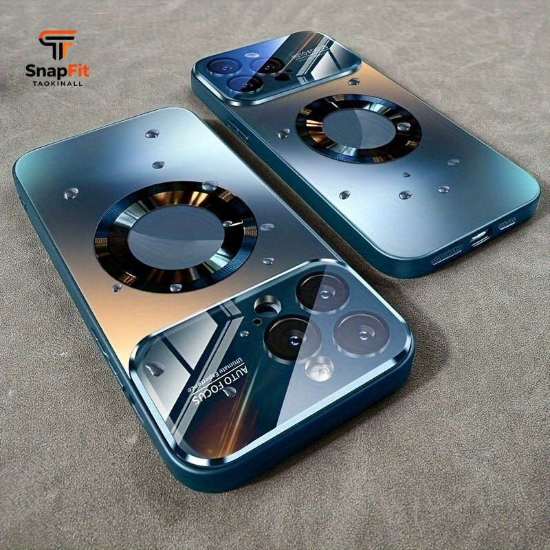 Phone Case: Luxury Matte Titanium Magnetic Wireless Charging Phone Case for iPhone 17 Air 16 15 14 13 12 11 Pro Max Plus Anti-Fingerprint Shockproof Armor Glass Lens Case, Phone Accessories, Fashion Cover, Streamlined Design, High Quality Case