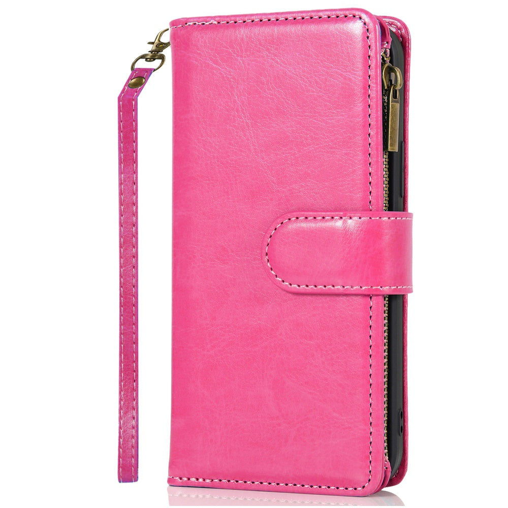 For Samsung Galaxy S25 FE Phone Case, Luxury Wallet Card ID Zipper Money Holder Case Cover
