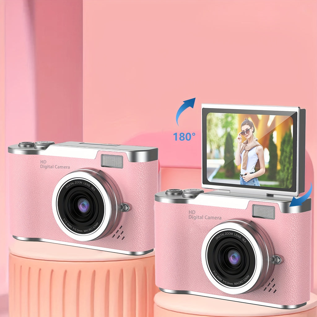 1080P HD Digital Camera Designed for Vlogging, Featuring a 2.4-Inch LCD Screen And Rechargeable Capabilities. Ideal for Beginners, It Comes with a 32GB Card for Photos, Videos, And Webcam Use, Making It a Perfect Gift for Thanksgiving, New Year
