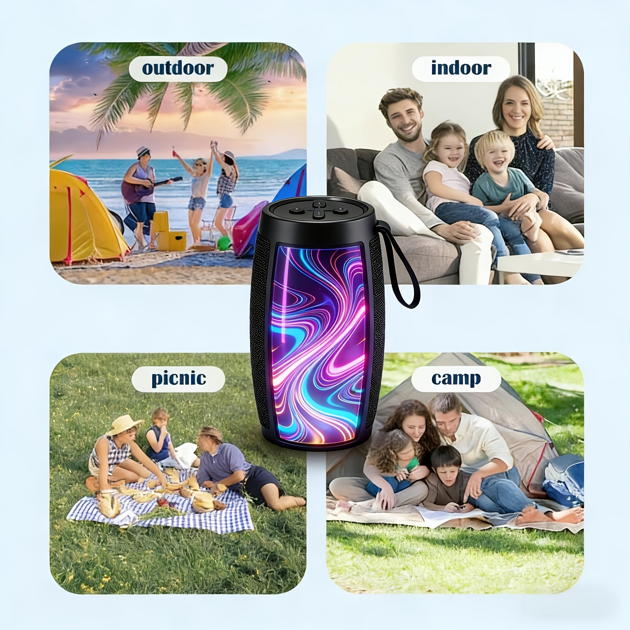 [Portable Speaker] Portable Speaker Compatible for PC/Tablet/Smartphone With 5.1 Surround Sound, Stereo Bass & Subwoofer System,, Low-Power Operation Suitable for Parties, Travel, Entertainment, - Multifunctional Audio