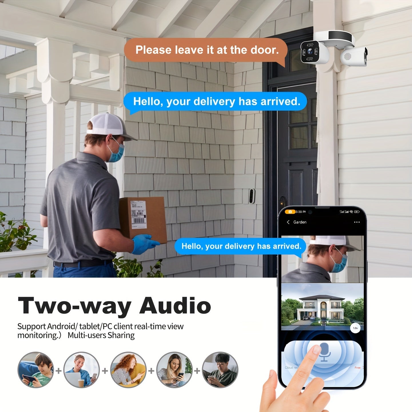 Dual Lens PTZ Security Camera Outdoor Wireless with 360° Pan-Tilt-Zoom, 5.0MP Motion Sensor, Two-Way Audio & Siren Alarm, Night Vision, WiFi Suitable for Home Security System, /Outdoor Surveillance Camera with App