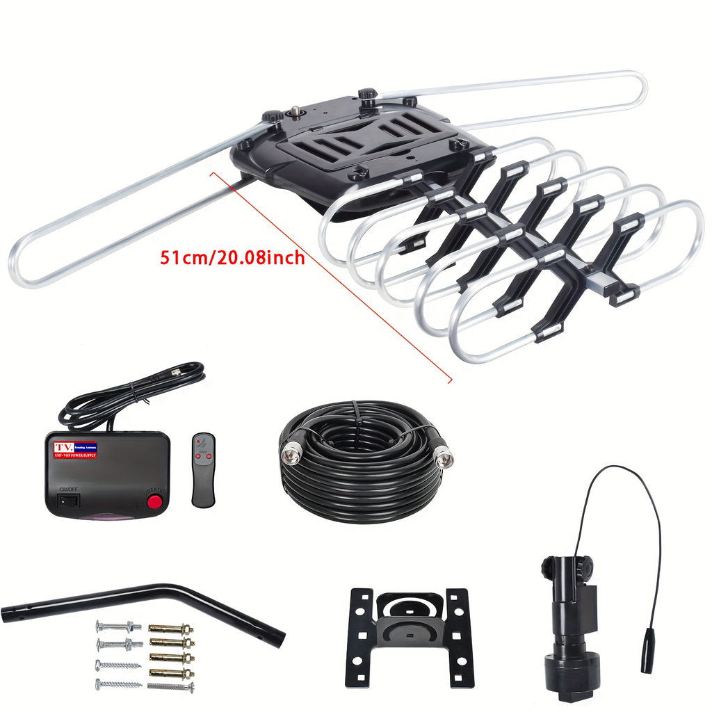 Smart Digital TV Antenna 2026 -150+Miles Long-Range Digital HDTV Antenna,Supports 2 TV,Easy Installation with RG6 Coaxial Cable for Attic or Outdoor Installation,Bracket Included