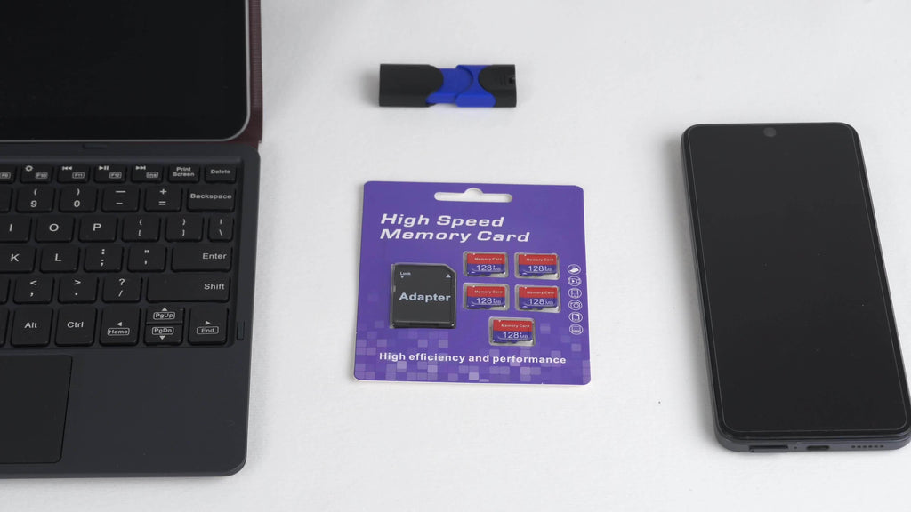 Set of 10 SD Cards with Capacities of 256MB, 128MB, And 512MB, Including Adapters. These High-Speed Flash Memory Cards Are Compatible with Tablets, Cameras, Phones, Laptops, Pcs, Car Stereos, Game Consoles