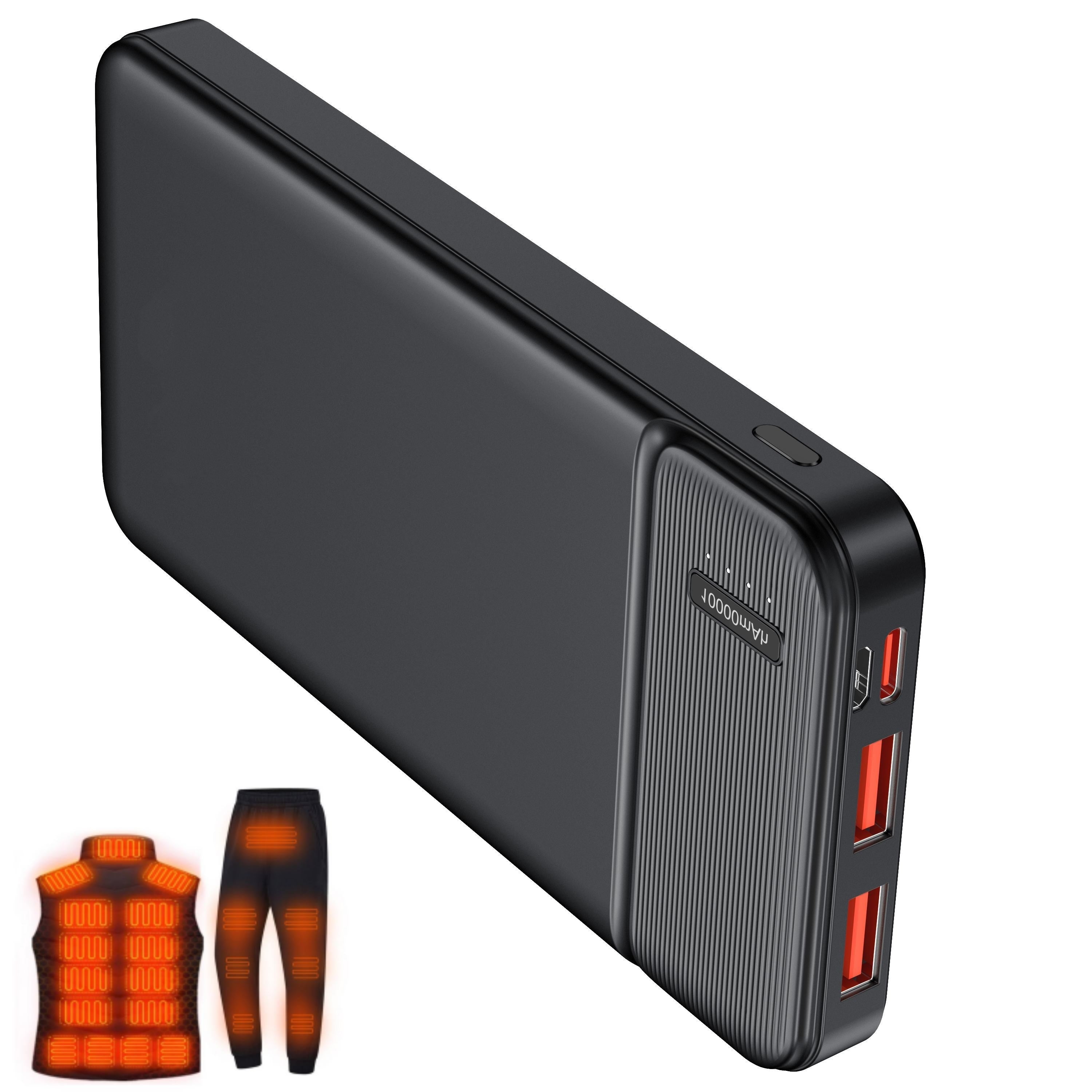 [Portable, Travel, Gifts] 5V Battery Pack For Heated Jackets Vest, Quick Charge 10000mAh PD 22.5W Power Bank Portable Charger For Smartphones, Tablets, Heated Clothes., Etc, Outdoor, Travel Essentials, Gifts For Men Women