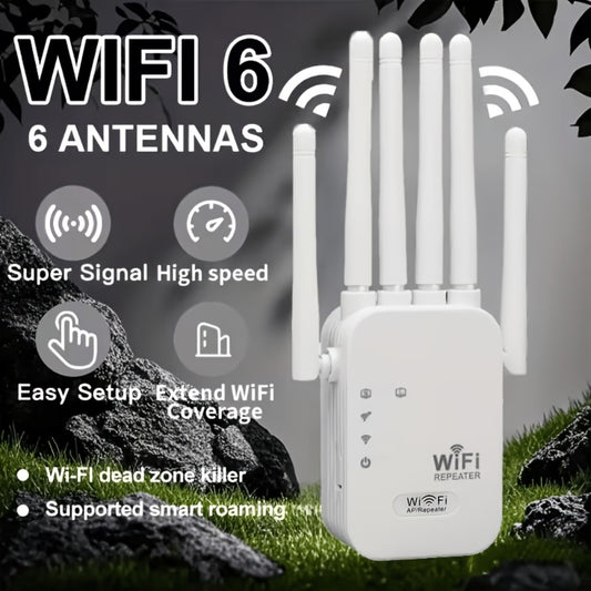 1300Mbps Dual-band Wifi Range Extender With Ethernet Port-powerful Four Antennas, Full House Coverage, Clear Wifi Dead Angle, AP/relay Mode, Very Suitable For Home And Office Use