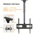 Black Ceiling TV Mount for 37-75/26-65inch Flat Or Curved TVs, 99lb/110lb Maximum Load Capacity, All-Around Adjustable Bracket with Swivel And Tilt, Max VESA 600x400mm/400x400mm
