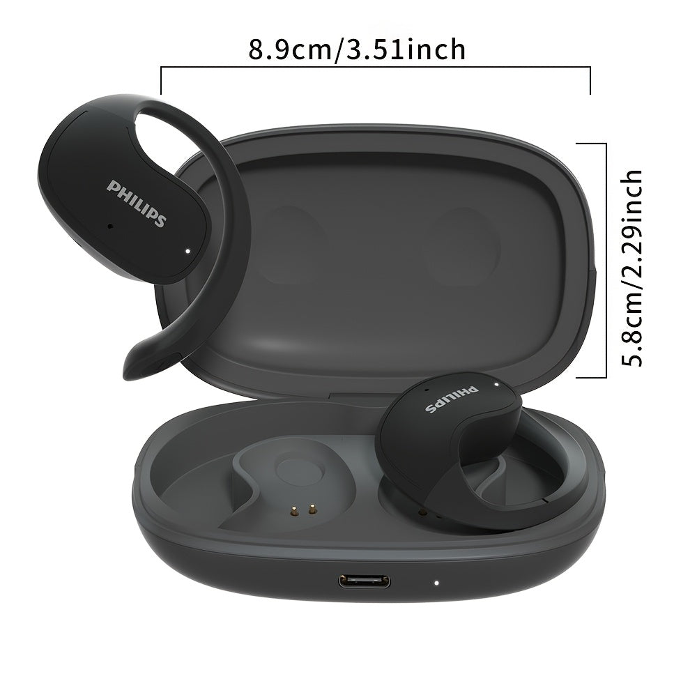 PHILIPS True Wireless Earbuds - Stereo Surround Sound, ENC Noise Cancellation, Touch Controls And Built-In Mic | 24H Polymer Battery, USB-C Fast Charging Case | Lightweight Comfort for Commuting, Workouts And Daily Use TAT2708