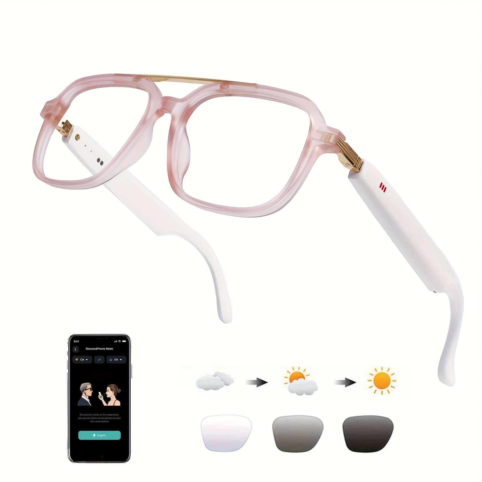 OICIIDO New AI Smart Glasses Support Real-time Translation for 160+ Languages And Video Translation. Equipped with Chat GPT System. Multifunctional Audio Glasses for Men And Women. Built-in Microphone And Speaker. HD Voice Calls And Hi-Fi Music