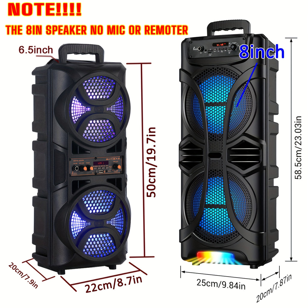 3000W BT Connection PA Speaker with Dual 6.5inch Woofers - Wireless Karaoke Machine, FM Radio, Party Lights & Wired Mic - Deal for Party Events