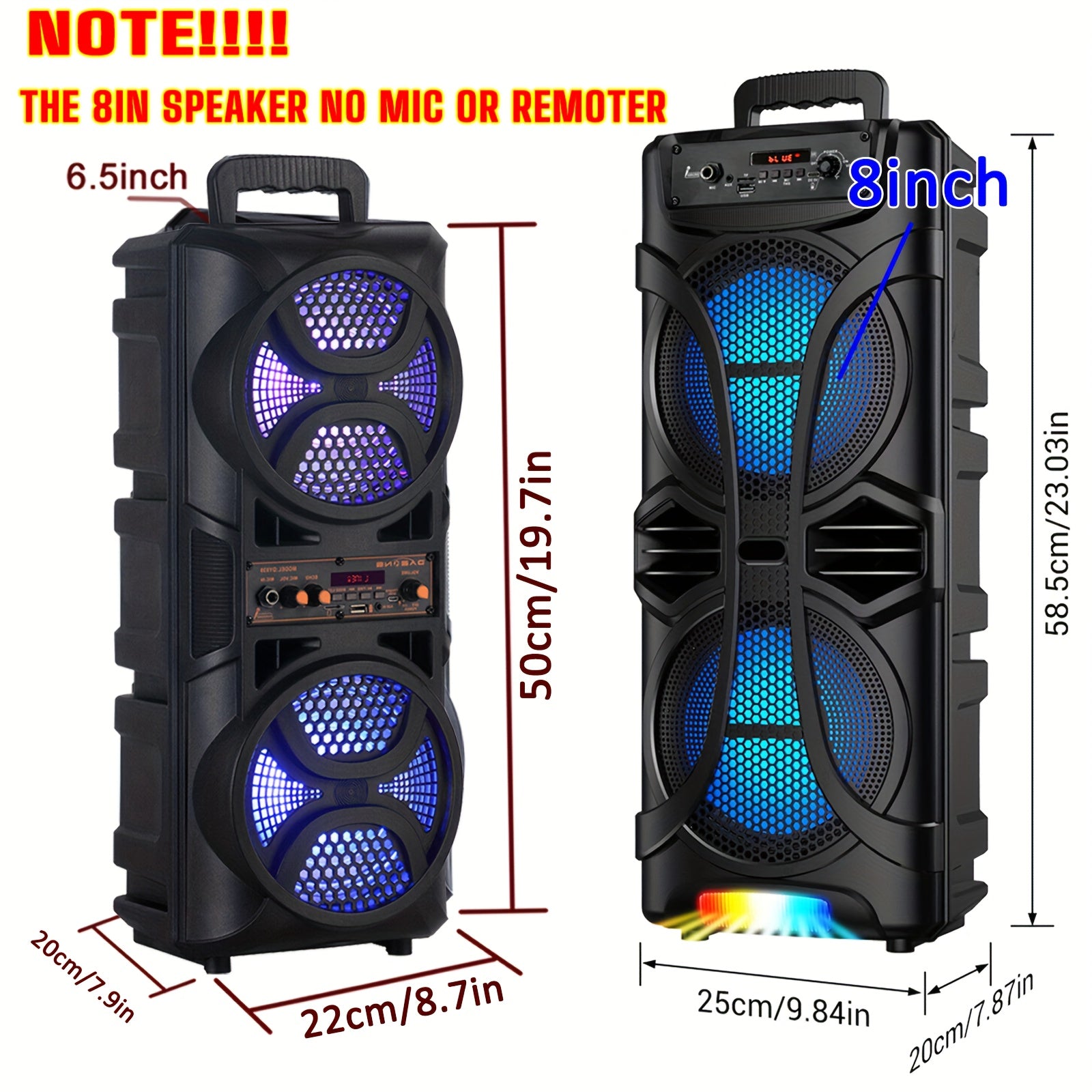 3000W BT Connection PA Speaker with Dual 6.5inch Woofers - Wireless Karaoke Machine, FM Radio, Party Lights & Wired Mic - Deal for Party Events