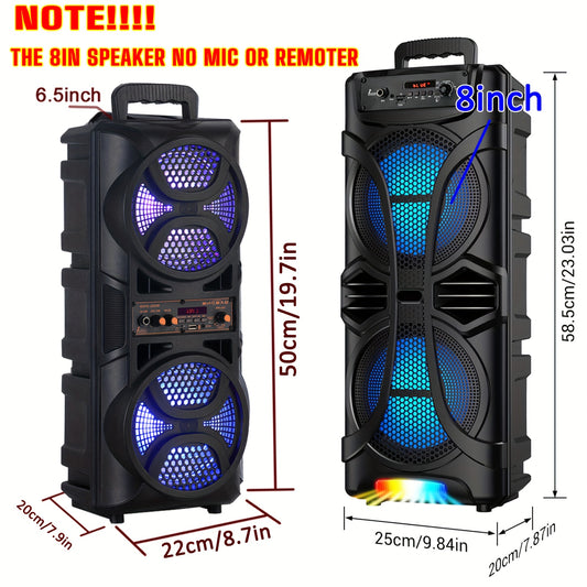 3000W BT Connection PA Speaker with Dual 6.5inch Woofers - Wireless Karaoke Machine, FM Radio, Party Lights & Wired Mic - Deal for Party Events