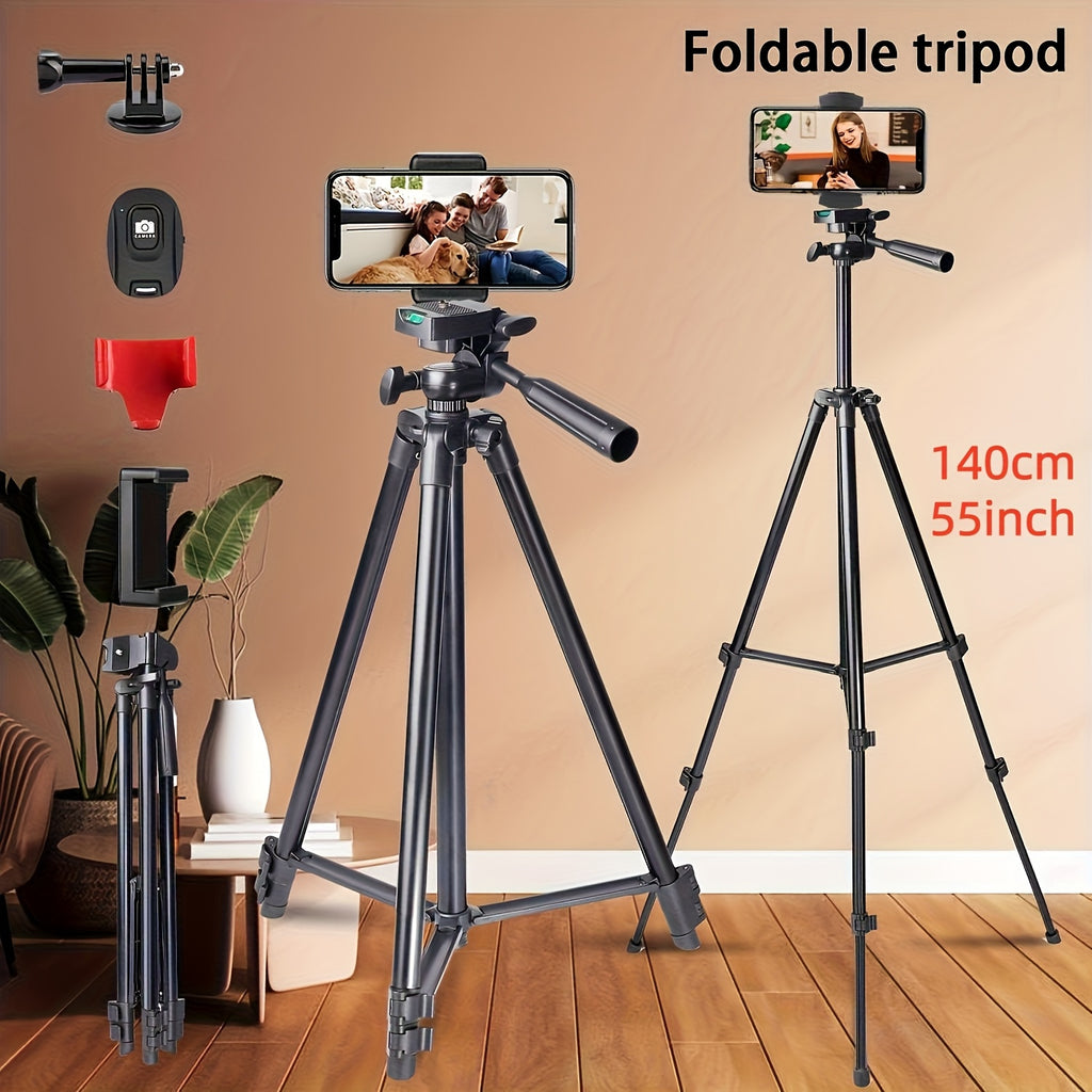 ZOMEI 55 "Professional Mobile Photography Tripod - Mobile Phone And Camera Dual-purpose Tripod - Travel Tripod - Action Camera Tripod - Professional Camera Stand, Handbag, Suitable for iPhone, for Android Phone, for Mirrorless Camera, Black