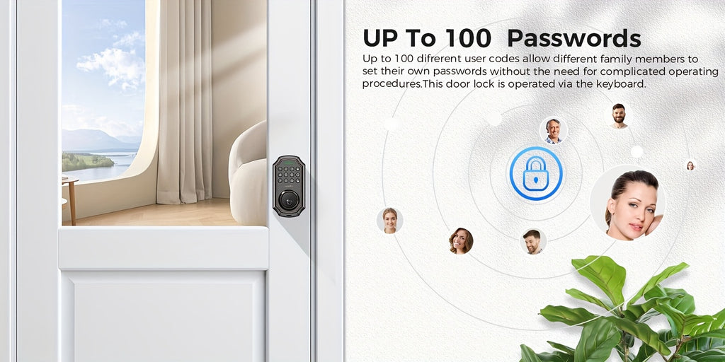 Arpha Special Offer! Smart Lock - 100-digit Privacy Passcode Combination, Keyless Entry, Automatic Locking/unlocking, Easy Installation, Available in Black and Silvery, Low Battery Alarm, Safe and Reliable, Protects Privacy, Smart One-key Locking