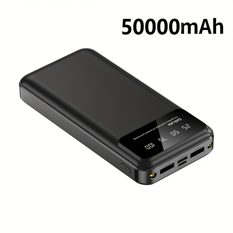 A Portable Power Bank with a Capacity of 50000Mah, Suitable for Charging Mobile Phones And Android Devices, Featuring an LED Display for Power Output And a Flashlight, Ideal for Outdoor Travel As an Emergency Power Source, Backup Battery Pack