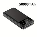 A Portable Power Bank with a Capacity of 50000Mah, Suitable for Charging Mobile Phones And Android Devices, Featuring an LED Display for Power Output And a Flashlight, Ideal for Outdoor Travel As an Emergency Power Source, Backup Battery Pack