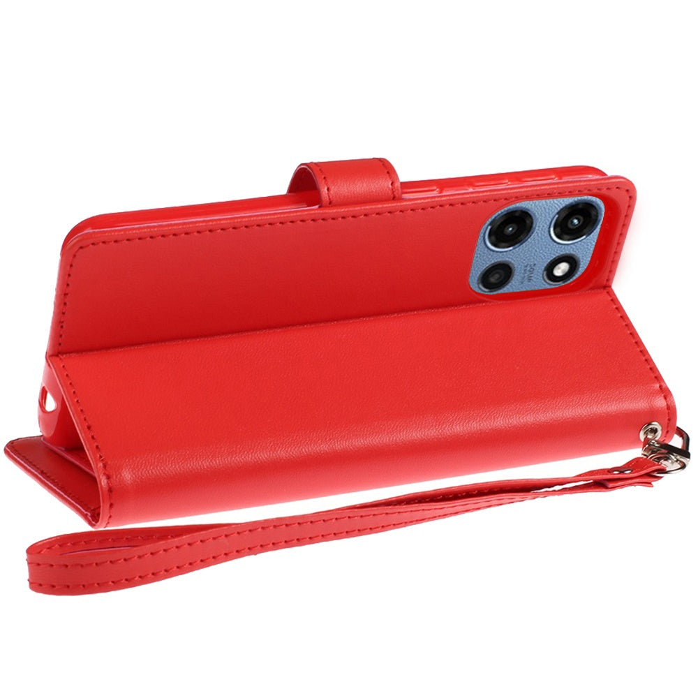 For Motorola Moto G 5G 2025 Phone Case, PU Leather Wallet Stand ID Card Holder Cover