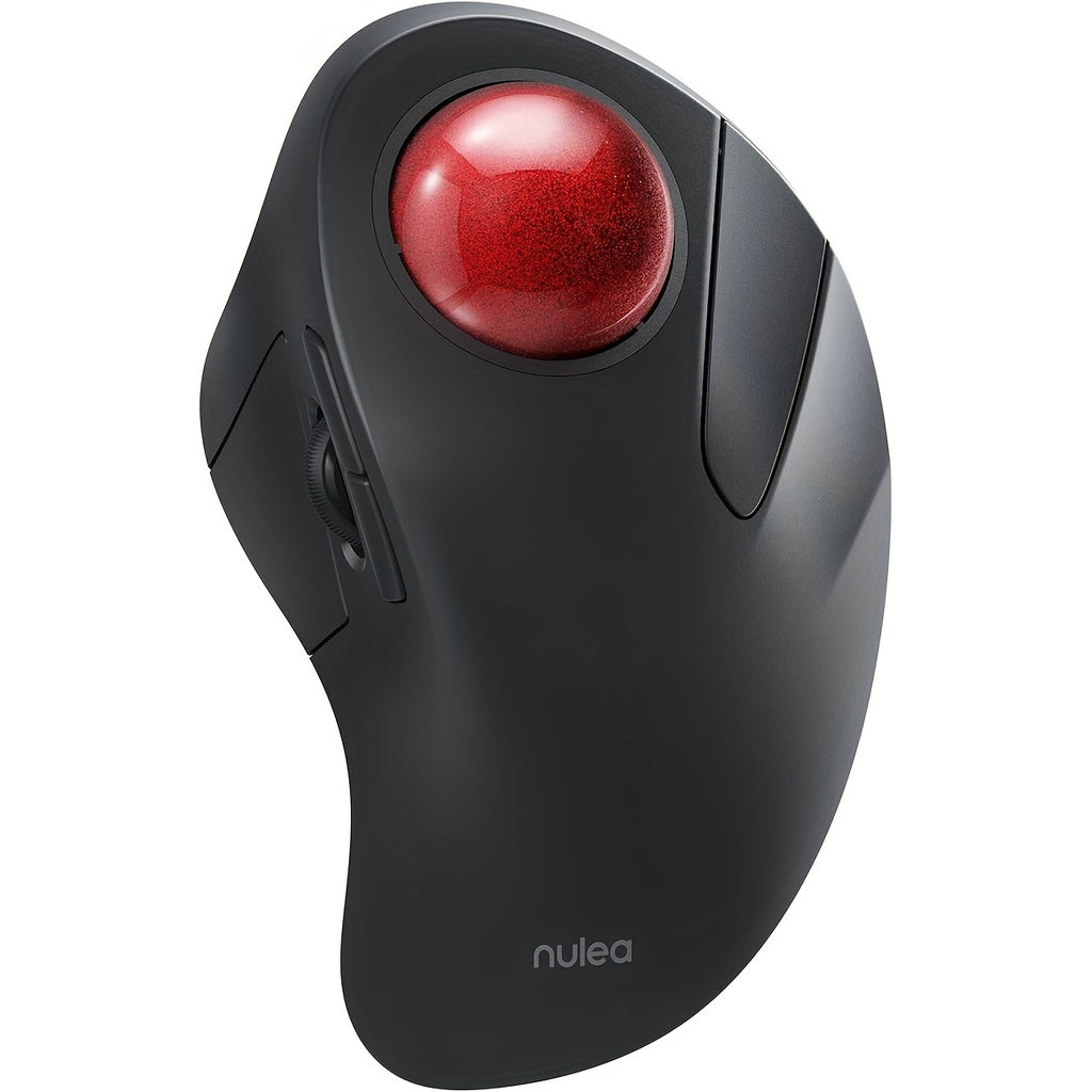 Nulea Wireless Ergonomic Trackball Mouse, Rechargeable, BT Rollerball Mouse, 44mm Index Finger Trackball, 5 Adjustable DPI, Compatible with PC, Laptop, Mac