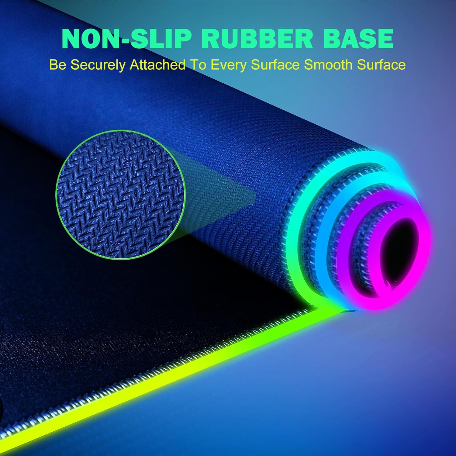 RGB Gaming Mouse Pad, Wireless Charging Desk Pad, Anti-slip and Wear-resistant Mouse Pad, Large LED Gaming Pad, Multiple Color Switching, PC Keyboard Pad