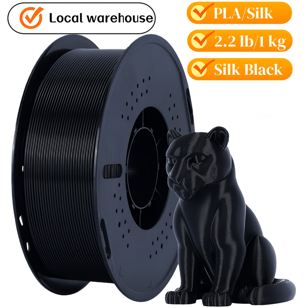 [1kg PLA 3D Filament] High Gloss, Low Warping PLA 3D Printer Filament - 1kg (2.2LB) 1.75mm, Black/White + Multicolor (Dual/Tri/Rainbow), Works with Creality Ender 3/5/Neo