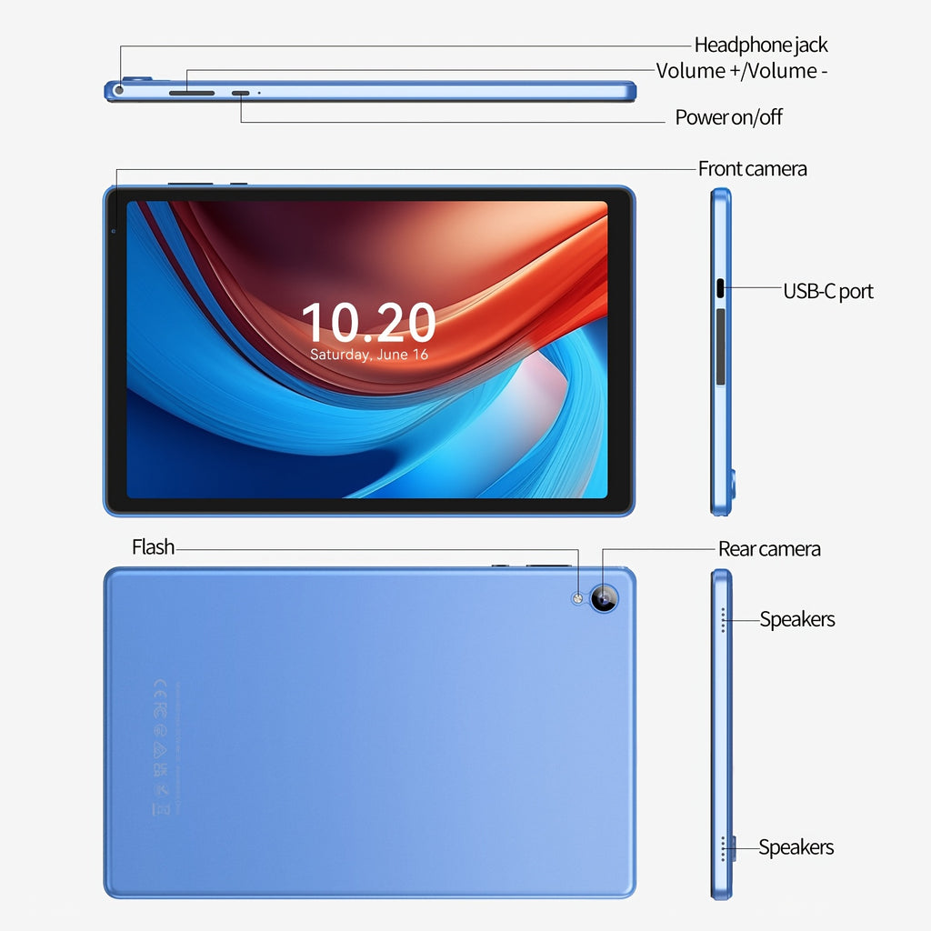 [Android 14 Tablet] Pritom 10.1 Inch Android 14 Tablet, 4GB DDR (2GB+2GBExpansion)RAM, 32GB ROM, 6000mAh, Quad Core Processor, 10 Inch Tablet, Android Tablet High-Definition IPS Screen, Camera, Wi Fi, Google, PC, Pad Tablet